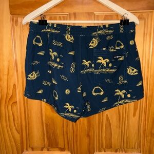 Salty Crew Dark Blue and Yellow Tropical Shorts